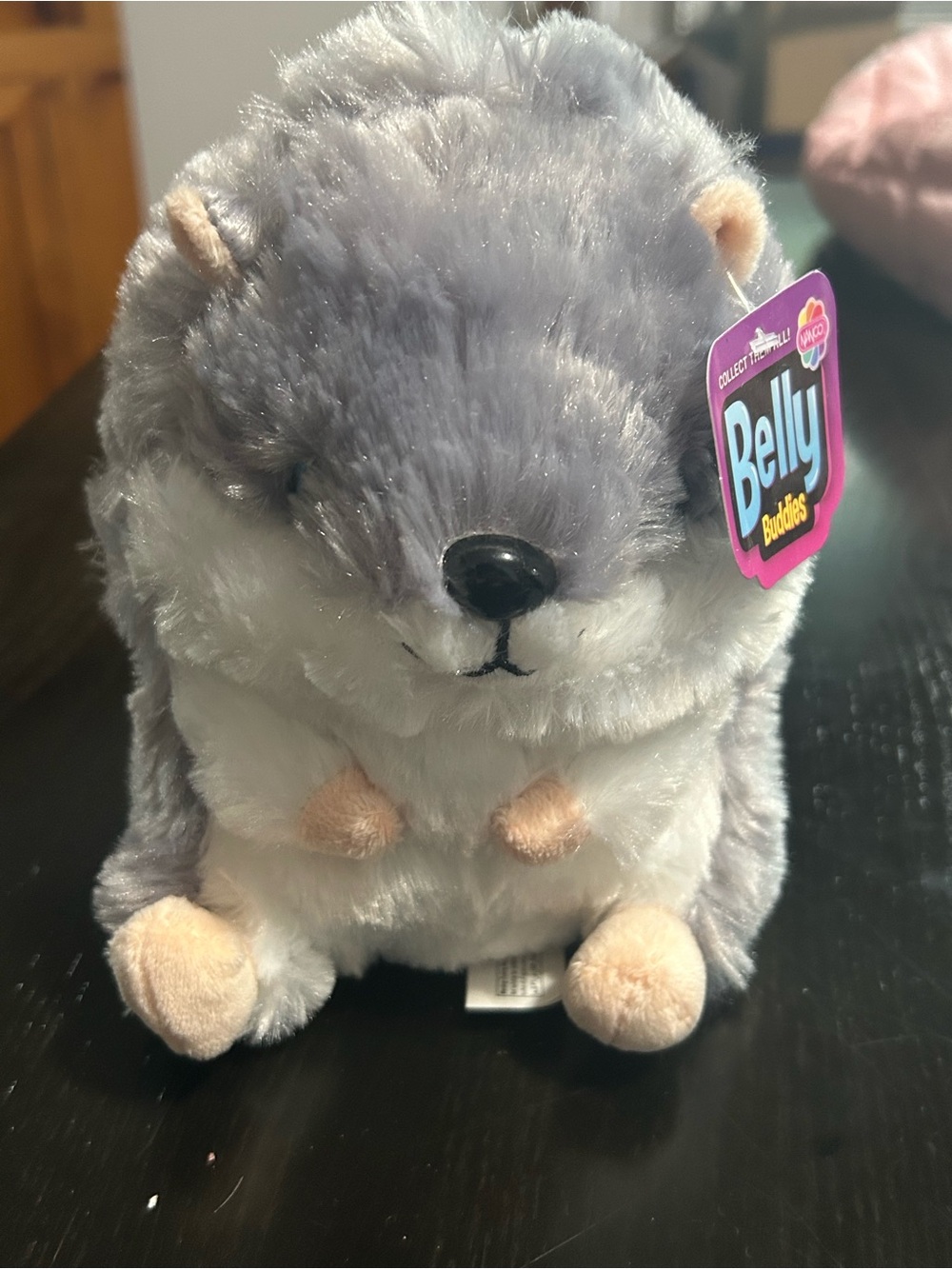 Gray Plush Small Pet Toy - Soft Hedgehog Stuffed Animal